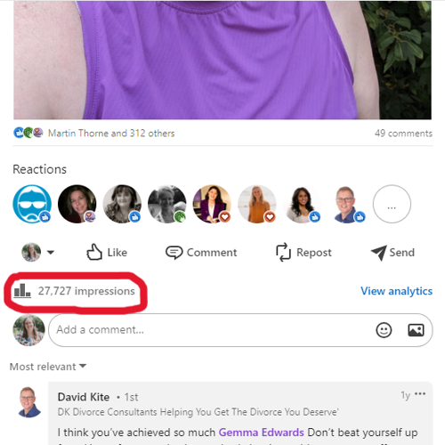 27000 impressions on a linkedin post
